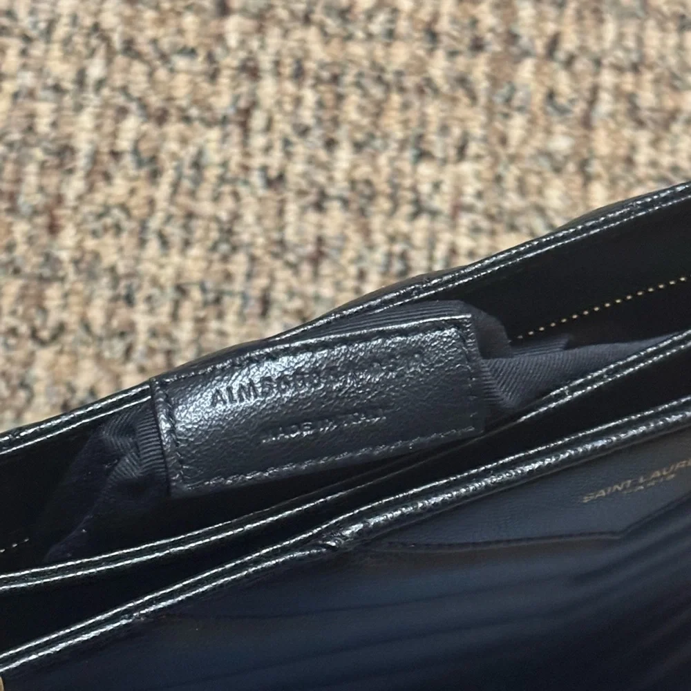 YSL Grain De Poudre Matelasse Chevron Medium Tribeca Shopping Bag Black 🖤 - Picture 13 of 13